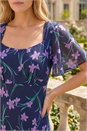 Navy  Petite Floral Midi Dress, Image 4 of 4