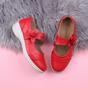 Red Flat Comfort Mary Jane Shoes, Image 4 of 6