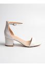White Zara Womens Ankle Strap Block Heel Sandals, Image 6 of 8