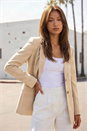 Stone Single Breasted Stretch Blazer, Image 1 of 4