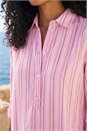 Pink Textured Stripe Shirt Dress, Image 4 of 4