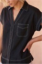 Black Contrast Stitch Shirt, Image 4 of 4