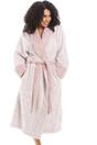 Pink Camille Lingerie Pink Deep Pile Robe With Reverse Collar and Cuffs, Image 1 of 5
