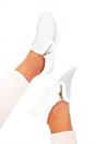 White iKrush White Leah Crystal Suede Zip Pumps Trainers, Image 1 of 6