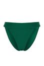 Dark Green WOVCOR Dark Green Textured Regular Waist Bikini Bottom with Minimal High Leg Fit, Image 2 of 3