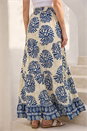 Navy  Marine Print Tiered Maxi Skirt, Image 3 of 4