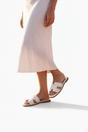 White iKrush White Aria Womens H-Strap Flat Slide Sandals, Image 6 of 8