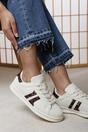 Beige Where's That From Beige Yamileth Stripe Panel Detailed Trainer, Image 1 of 6