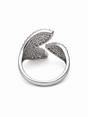 Silver Abstract Pavé Open Ring, Image 4 of 5