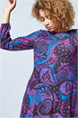 Magenta Paisley Print Swing Dress, Image 5 of 5