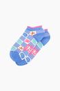 Blue Seashell Checkerboard Bamboo Trainer Socks, Image 3 of 4