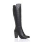 Black High Block Heel Stretchy Calf Boots, Image 2 of 5