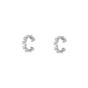 Silver Irregular Baguette Ear Cuff No Piercing Sterling Silver - Pair, Image 1 of 3