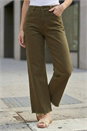 Khaki Petite Cotton Frayed Hem Trouser , Image 2 of 4