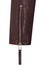 Burgundy Womens Hooded Biker Jacket - Brazz, Image 4 of 5