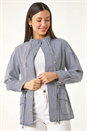 Navy  Stripe Stretch Safari Jacket, Image 4 of 5