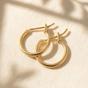 Gold Tiny Plain Everyday Classic Gold Plated Hoop Earrings, Image 1 of 5