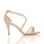Natural AJVANI Natural High Heel Crossed Straps Buckle Sandals, Image 2 of 6
