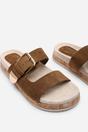 Khaki Avenue Large Buckle Footbed Khaki Suede Sandal, Image 5 of 6