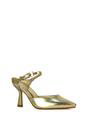Gold XY LONDON Gold 'Daisy-May' High Heel Mules With Pointed Toe, Image 2 of 6