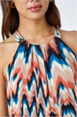 Blue Tie Dye Stretch Jersey Halterneck Top, Image 5 of 5