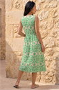 Green Petite Abstract Print Button Dress, Image 3 of 4