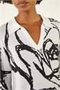 Ivory  Floral Abstract Knit Dress, Image 5 of 5