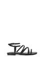 Black XY LONDON Black Flat Gladiator Strappy Sandals With Open Toe, Image 1 of 6