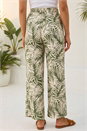 Khaki Petite Leaf Print Wide Leg Trouser, Image 3 of 4