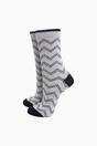 Grey Zig-Zag Combed Cotton Glitter Socks, Image 1 of 4