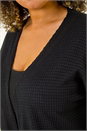 Black Curve Textured Longline Cardigan, Image 5 of 5