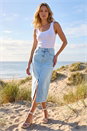 Denim Light Wash Midi Skirt, Image 2 of 4