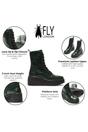 Dark Green Womens Soft Platform Ankle Boots-HAIT273, Image 3 of 5