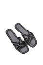 Black XY LONDON Black 'Fiona' Strappy Flat Open Toe Sandal Mule Sliders, Image 5 of 5