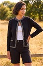 Black Tweed Detail Cardigan, Image 2 of 4