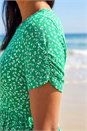 Green Petite Floral Print Midi Dress , Image 4 of 4