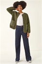 Khaki Fleece Front Pocket Jacket, Image 2 of 5