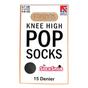 Black 3 Pack Ladies Sheer 15 Denier Nylon Knee High Pop Socks, Image 3 of 3