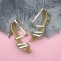 Gold AJVANI Gold High Heel Crossed Straps Buckle Sandals, Image 4 of 6