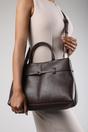 Brown Flores Luxury Structured Leather Tote Bag, Image 2 of 8