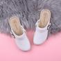 White AJVANI White Low Wedge Slingback Clogs Mules, Image 4 of 6