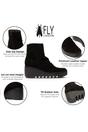 Black Womens Suede-Leather Ankle Boots-BAAN537, Image 3 of 5
