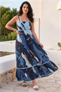 Blue Dusk Abstract Ric Rac Maxi Dress, Image 1 of 4