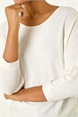 Ivory  Ribbed Fitted Knit Jumper, Image 5 of 5