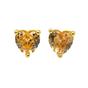 Gold Citrine Heart November Birthstone Stud Earrings, Image 1 of 1