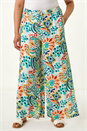 Blue Curve Abstract Print Trousers, Image 4 of 5