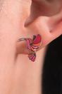 Multi Mia Gioielli Multi Sterling Silver Pink Hummingbird Studs, Image 2 of 3
