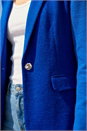 Royal Blue Textured Pocket Stretch Jacket, Image 4 of 4