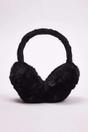 Black Faux Fur Plush Oversized Earmuffs, Image 1 of 2