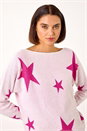 Light Pink Star Jacquard Jumper, Image 2 of 5